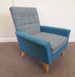 1960's Style Two Tone Fabric Chair